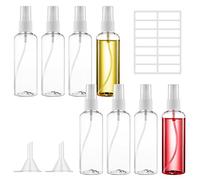 Ysimple 8 Pezzi Flaconi Spray da Viaggio 100 ml, Contenitori Ricaricabili Liquidi, Trasparente Boccette da Viaggio, Spray Bottiglie con 1 Etichette e 2 Imbuti, per Shampoo Creme Lozioni Liquide