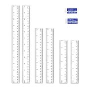 Ysimple Set di 8 Pezzi Righello di Plastica, 15/20/30cm, Trasparente, Righello Dritto, Strumento di Misurazione di Precisione, Metrico e Scala in Pollici per Ufficio, Scuola, Studentesca