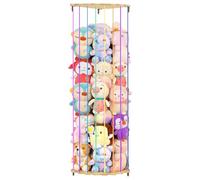 Ysislybin Contenitore angolare per animali di peluche, con motivo a stelle, lunghezza regolabile, in legno, da appendere, mensola per giocattoli per asilo nido, camera