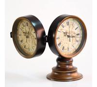 Ysislybin Orologio da Tavolo Retrò, Bifacciale Sveglia da Tavolo Stile Europeo, Vintage Orologio da Scrivania in Ferro, Sveglia Senza Ticchettio, Decorazione per Camera da Letto Ufficio e Soggiorno