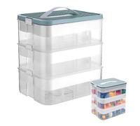 Ysislybin Scatole Plasticaa per Lego, 3 Strati Contenitore Portaoggetti per Giocattoli, Portaoggetti Impilabile in Plastica Trasparente con Scomparti, Per Riporre i Giocattoli Puzzle