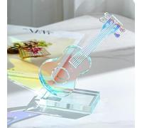Ysislybin Scultura Decorativa a Forma di Chitarra in Cristallo, Statua Musicale Colorata in Cristallo con Base, Regalo di Natale a Tema Musicale, Fermacarte Decorativo per il Soggiorno