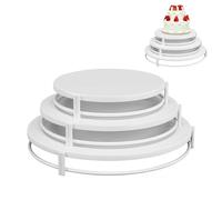 Ysislybin Set Di 3 Alzate Rotonde Per Cupcake, Espositore Per Dessert In Metallo, Supporti Per Piatti, Alzatine Per Allestimenti, Alzate Per Buffet Rotonde, Per Matrimoni, Compleanni, Feste (Bianco)