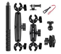 Ysislybin Supporto Moto per Insta360 x4 Videocamera, Accessori per Insta360 X4, per Insta 360 x3 Kit Moto Rotazione a 360 Gradi Supporto per Moto a Doppia Pinza per Insta 360 X3/ X2/ One RS/Ace Pro