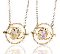ysister Collana a clessidra, 2 pezzi Boccino d'oro, Collana Set Time Turner, Giradischi a pendolo con pendente a forma di clessidra Clessidra Girevole Giratempo