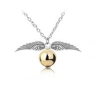 ysister Collana e Braccialetto Boccino, 2Pezzi ciondolo a forma di ali d'angelo, Golden Snitch Bracciale per Potter Fans Collezione di regali o decorazioni Magici Cosplay Costume