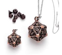 ysister DND set di dadi 7 pezzi Dungeons and Dragons dadi, dadi set di dadi D&D in metallo poliedrico a 20 facce per Dungeon and Dragons MTG RPG D&D D20, D12, D10, D%, D8, D6, D4