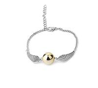 ysister Harry Collana e Braccialetto Boccino, 2Pezzi ciondolo a forma di ali d'angelo, Golden Snitch Bracciale per Harry Fans Collezione di regali o decorazioni Magici Cosplay Costume