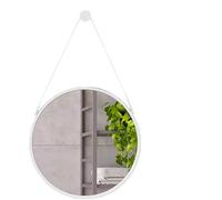 -ysj Specchio da Bagno Iron Art Specchio da Spogliatoio da Bagno Specchio per Il Trucco Barbiere Specchio Decorativo Negozio di Abbigliamento Prova Lo Specchio Specchio Rotondo Specc, White, 40CM