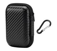 YSJCHEBS 1 Borsa per Cavi, 1 Moschettone Nero, Borsa per Cuffie Nera, Borsa per Cavi, Borsa da Viaggio Portatile, Piccola Borsa Dati