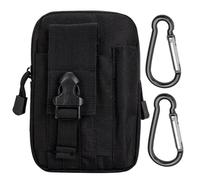 YSJCHEBS 1 Borsa Portaoggetti Nera E 2 Moschettoni, Borsa Portaoggetti Multifunzionale, Borsa Sportiva All'Aperto, Marsupio Portatile, Borsa da Braccio
