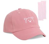 YSJCHEBS 1 Cappello Da Sole Ricamato Rosa, 1 Paio Di Maniche Gelato Rosa Per Bambini, Cappello Per Ragazze, Berretto Da Baseball Per Ragazze, Berretto Con Visiera Per Bambini