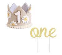 YSJCHEBS 1 cappello per 1 ° compleanno e 1 inserto per torta, decorazioni per feste, cappello di compleanno per bambini, accessori per abbigliamento da festa, accessori per foto per feste.