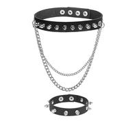 YSJCHEBS 1 Pezzo di Collana di Rivetti, 1 Pezzo di Braccialetto A Rivetta, Gioielli per Rivetti Femminili, Collana per Rimorchio A Catena Personalizzata, Gioielli Gotici, Accessori Punk