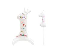 YSJCHEBS 1 Pezzo di Palloncino Numero 1 E 1 Pezzo di Candela Numero 1, Decorazione per Feste, Accessori per Foto, Decorazione per Scena di Festa, Candela per Decorazione Torta