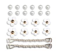 YSJCHEBS 1 Set Di 22 Accessori Per Scarpe, Accessori Per Scarpe Con Perle, Accessori Per Scarpe Con Fiori, Accessori Per Scarpe Da Donna, Accessori Per Scarpe Rimovibili