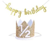 YSJCHEBS 1 Set di Decorazioni per Il Compleanno di Giugno, Cappello A Corona Ald Bug Buduttty di Mezzo Anno, Striscione di Buon Compleanno, Decorazioni per La Festa di Compleanno del Bambino