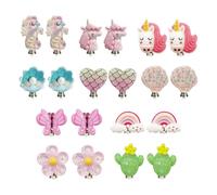 YSJCHEBS 10 Paia di Bambini -Prise -Ures, Orecchini Dolci, Orecchini da Cartone Animato, Gioielli da Ragazza, Accessori per Abbigliamento