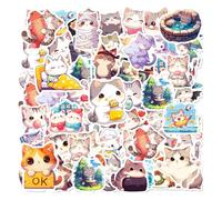 YSJCHEBS 100 Adesivi con Gatti Carini, Adesivi con Graffiti di Cartoni Animati, Adesivi con Premi per Bambini, Adesivi Decorativi, Adesivi Impermeabili