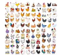 YSJCHEBS 100 Adesivi con Pollo dei Cartoni Animati, Simpatici Adesivi con Animali E Adesivi per Bambini Possono Essere Utilizzati per Decorare Skateboard, Telefoni Cellulari E Valigie