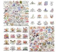YSJCHEBS 100 Adesivi Floreali per Libri, Adesivi per Fiori E Piante, Decorazioni Impermeabili per Adesivi per Libri, Bellissime Decorazioni Adesive, Adesivi per Notebook Fai da Te