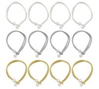 YSJCHEBS 12 Fascette per Tende con Perline, Cravatte per Tende Senza Perforazione, Cravatte per Tende Semplici, Cravatte per Tende Tessute, Decorazione D'Interni, Accessori per Tende