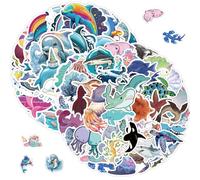 YSJCHEBS 150 Fogli Adesivi con Delfini Oceanici, Adesivi Doodle di Animali Marini, Adesivi con Faccia di Animali Marini, Adesivi in Schiuma di Mare Oceanico, Adesivi con Pesci