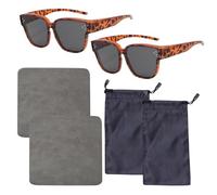 YSJCHEBS 2 Occhiali, 2 Borse Per Occhiali, 2 Panni Per Occhiali, Occhiali Da Sole Lunghi, Occhiali Da Sole Con Clip Da Pesca Da Uomo