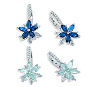 YSJCHEBS 2 Paia di Orecchini A Fiori, Orecchini Zirconi, Orecchini Eleganti, Orecchini da Donna, Orecchini A Cerchio da Donna, Accessori Abbigliamento