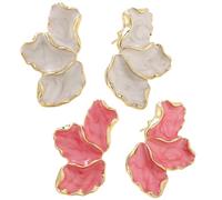 YSJCHEBS 2 Paia di Orecchini Petalo, Orecchini da Donna, Orecchini A Fiore in Metallo, Orecchini Creativi, Orecchini Eleganti, Accessori di Abbigliamento