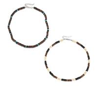 YSJCHEBS 2 Pezzi Collana di Conchiglie di Cocco, Collana da Surfista, Collana Patchwork di Perline Turchesi