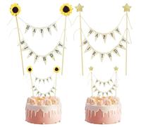 YSJCHEBS 2 Pezzi di Decorazione Creativa per Torta, Decorazione per Torta di Buon Compleanno, Decorazione per Torta di Compleanno, Decorazione per Torta con Cartoni Animati