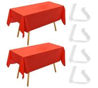 YSJCHEBS 2 Pezzi di Tovaglie Rosse E 4 Pezzi di Tovaglie, Tovaglie Rettangolari, Tavoli per Banchetti, Tovaglie Impermeabili, Soffitti in Plastica