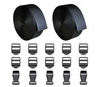 YSJCHEBS 2 rotoli, 5 fibbie, 10 fibbie per cinture, spallacci, cinghia per borse, bagagli, semplice fascia, set di cinghie con fibbia