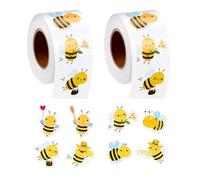YSJCHEBS 2 Rotoli di Adesivi per Api Piccole, Decorazioni per Api, Decorazioni per Feste Api, Adesivi in Vetro Stile Ape Carini, Adesivi per Animali