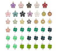 YSJCHEBS 20 Pendenti A Quadrifoglio, 20 Pendenti A Fiore, Ciondoli Fortunati A Quadrifoglio, Accessori Per Pendenti A Fiori, Pendenti Per Collana In Metallo, Accessori Per Gioielli Fai Da Te