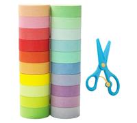 YSJCHEBS 20 Pezzi Di Nastro Washi E 1 Pezzo Di Forbici Di Plastica, Nastro Minimalista, Accessori Artigianali Fai-Da-Te, Nastro Per Scrapbooking