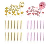 YSJCHEBS 22 Inserti Glitterati per Torta di Buon Compleanno, 48 Candeline per Torta di Compleanno, Inserti per Decorazione Torte, Inserti per Cupcake, Set di Decorazioni per Feste di Compleanno