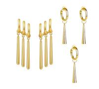 YSJCHEBS 3 Orecchini Singoli, 1 Paio di Orecchini con Nappe Lunghe Dorate, Orecchini Anime, Orecchini d'oro, Orecchini di Moda, Orecchini da Donna, Orecchini da Uomo