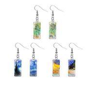 YSJCHEBS 3 Paia di Orecchini Pendenti Rettangolari, Orecchini dal Design Creativo, Orecchini Vintage, Orecchini Elei, Orecchini di personalità della Moda