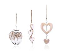 YSJCHEBS 3 Pendenti d'Amore in Legno, Pendenti per Decorazioni per La Casa, Pendenti Semplici, Pendenti per Decorazioni per Finestre, Pendenti Decorativi retrò