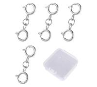 YSJCHEBS 4 Fibbie per Gioielli, 1 Scatola Portaoggetti, Fibbia in Argento Sterling, Fibbia per Collana, Catena di Sicurezza in Argento per Braccialetto, Doppia Chiusura A Moschettone