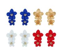YSJCHEBS 4 Paia di Orecchini Floreali, Orecchini Floreali in Oro, Orecchini Floreali, Orecchini Pendenti in Oro, Orecchini Floreali Bohémien, Orecchini Pendenti Grandi, Orecchini Floreali con Nappe