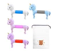 YSJCHEBS 4 Pezzi di Giocattoli Telescopici, 1 Borsa per Riporre I Giocattoli, Giocattoli Fidget per Bambini, Giocattoli Fidget Pop Tube, Giocattoli da Viaggio per Bambini Piccoli