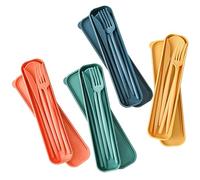YSJCHEBS 4 Set di Posate Portatili, Set di Posate per Il Pranzo, Campeggio All'Aperto, Viaggi, Materiale PP, 16 Pezzi