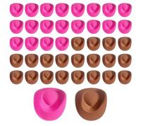 YSJCHEBS 40 Cappelli Decorativi per Bambole, Cappelli da Cowboy Mini Giocattolo, Cappelli da Cowboy in Plastica in Miniatura, Decorazioni per Torte, Decorazioni Fai da Te