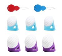 YSJCHEBS 6 Culle per Ditali E 2 Strumenti per Infilare L'Ago, Ditali da Cucito, Accessori per Cucire, Culle per Dita in Silicone, Protezioni per Le Dita