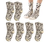 YSJCHEBS 6 Paia Di Calzini Con Stampa Leopardata, Calzini Al Polpaccio Da Donna, Calzini Retrò, Calzini Morbidi E Traspiranti, Calzini Elastici