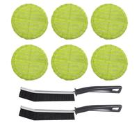 YSJCHEBS 6 Panni Sostitutivi per Mocio E 2 Spazzole per Fessure, Panno Rotondo per La Pulizia, Strumento di Pulizia Multifunzionale, Adatto per Pulire Stanze, Bagni E Cucine