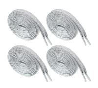 YSJCHEBS 8 Lacci Per Scarpe Glitter Argento, Lacci Per Scarpe Da Ginnastica Per Bambini, Lacci Elastici, Lacci Piatti Glitter, Adatti Per Scarpe Da Ginnastica, Scarpe Basse (120 Cm)